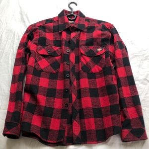 Dickies heavyweight red flannel shirt men's Lg